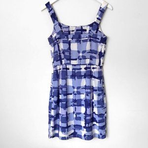 Banana Republic Blue White Print Sleeveless Fit & Flare Dress Size 2